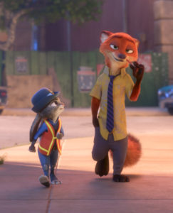 RELUCTANT PARTNER -- Fast-talking, con-artist fox Nick Wilde is not really interested in helping rookie officer Judy Hopps crack her first case. Directed by Byron Howard and Rich Moore, and produced by Clark Spencer, Walt Disney Animation Studios' "Zootopia" opens in theaters on March 4, 2016. ?2016 Disney. All Rights Reserved.